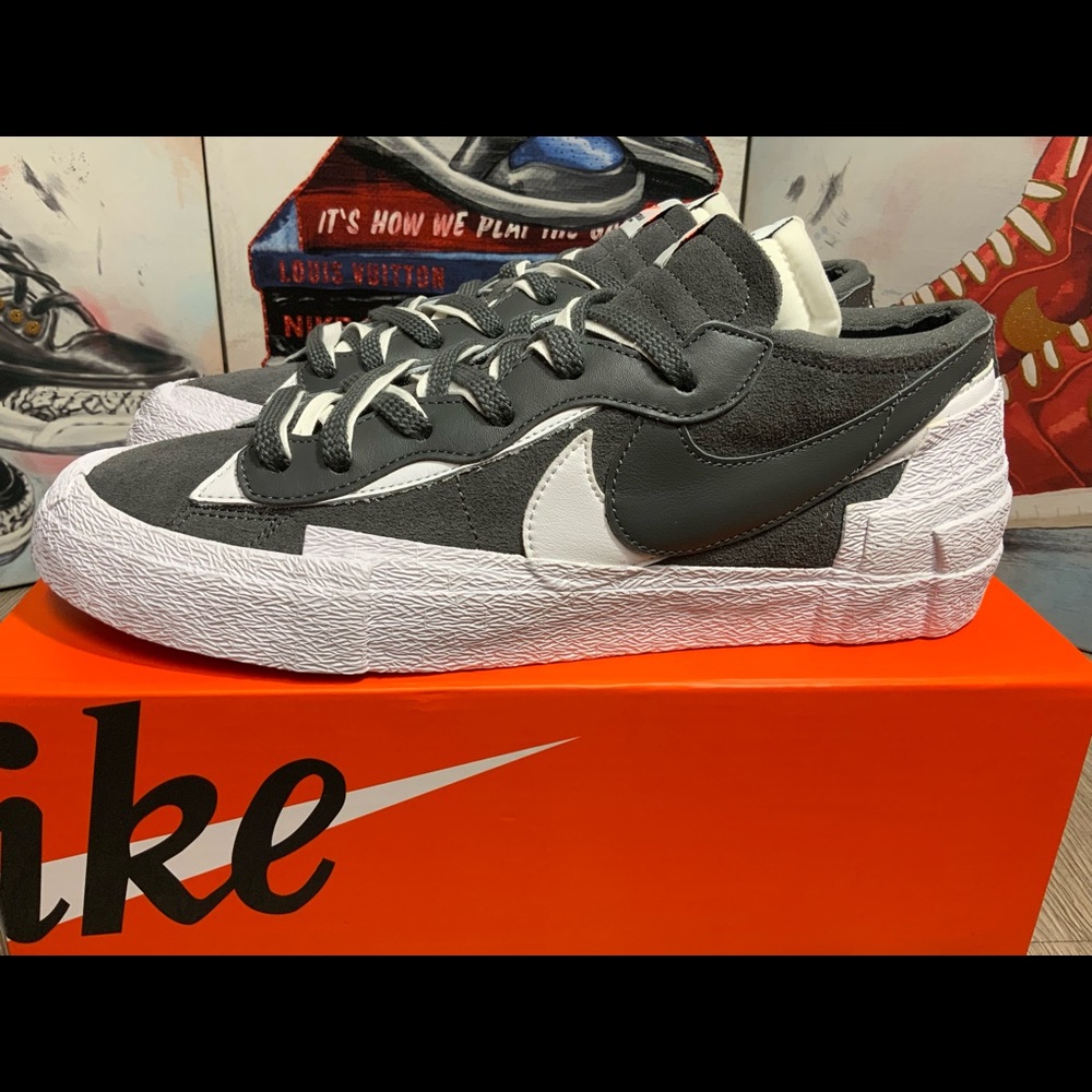 New Nike x Sacai Blazer Low Iron Grey White size 10.5
